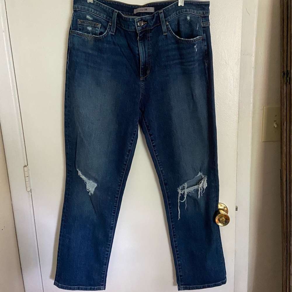 Joes Jeans Dark Wash Distressed Women’s Jeans - Blue Size 34 (30” inseam)